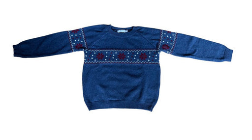 A Blue Knit Sweaters from Amaia in size 6T for boy. (Front View)