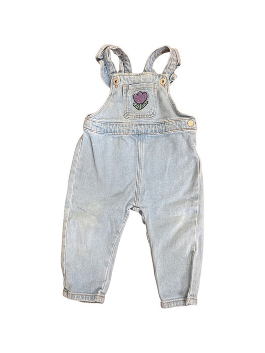 A Blue Long Overalls from Seed in size 12-18M for neutral. (Front View)