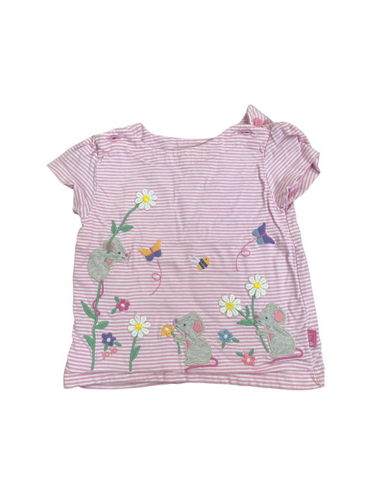A Pink Short Sleeve T Shirts from Jojo Maman Bébé in size 12-18M for girl. (Front View)
