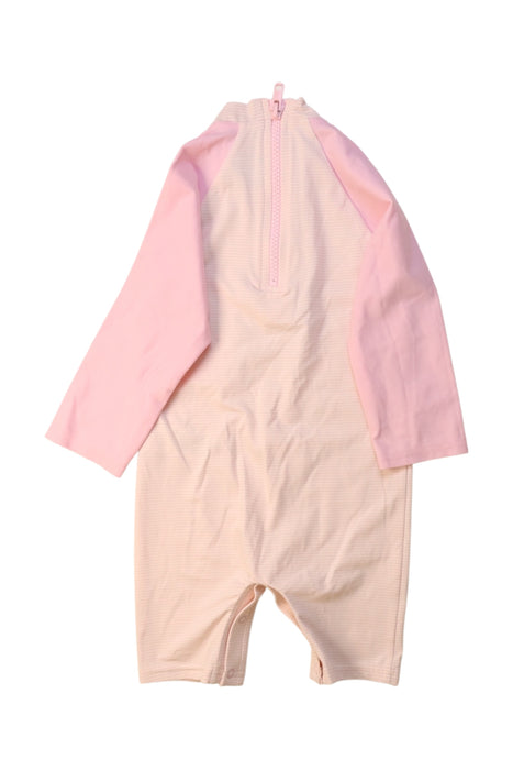 A Pink Long Sleeve Rompers from Petit Bateau in size 2T for girl. (Back View)