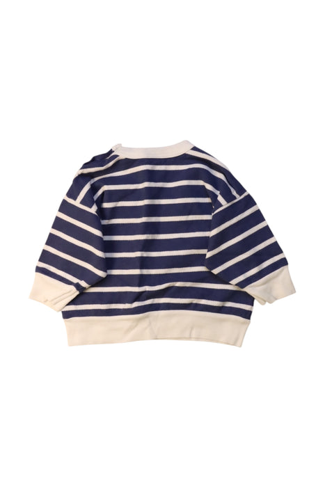 A Navy Crewneck Sweatshirts from Petit Bateau in size 0-3M for boy. (Back View)