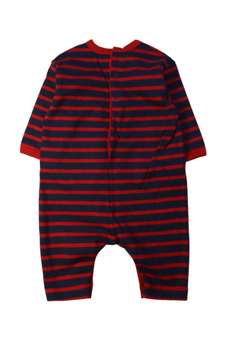 A Navy Long Sleeve Rompers from Petit Bateau in size 3-6M for boy. (Back View)