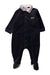 A Navy Long Sleeve Rompers from Boss in size 0-3M for neutral. (Front View)