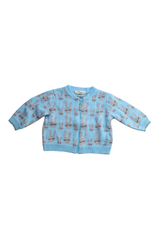 A Blue Cardigans from The Bonnie Mob in size 6-12M for neutral. (Front View)