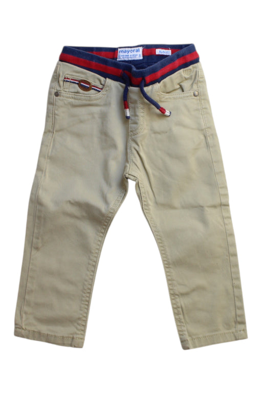 A Beige Casual Pants from Mayoral in size 6-12M for boy. (Front View)