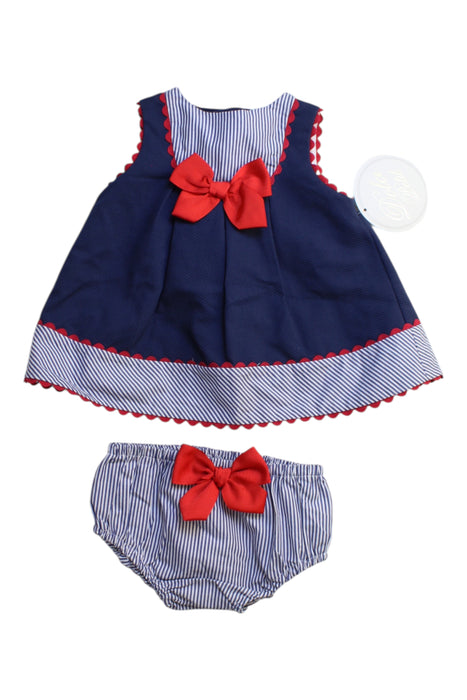 A Navy Shorts Sets from Dolce Petit in size 3-6M for girl. (Front View)