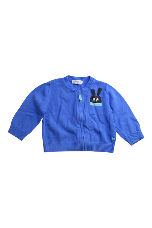 A Blue Cardigans from The Bonnie Mob in size 12-18M for boy. (Front View)