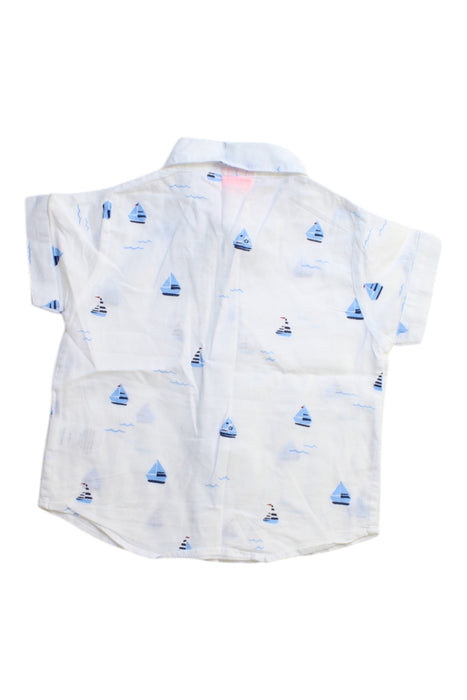 A White Short Sleeve Shirts from Sunuva in size 3-6M for boy. (Back View)