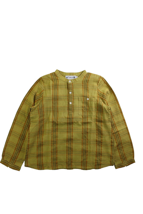 A Green Long Sleeve Shirts from Bonpoint in size 6T for boy. (Front View)
