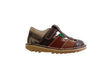 A Brown Sandals from Kickers in size 4T for boy. (Front View)