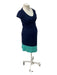 A Navy Short Sleeve Dresses from Seraphine in size Maternity-XS for maternity. (Front View)