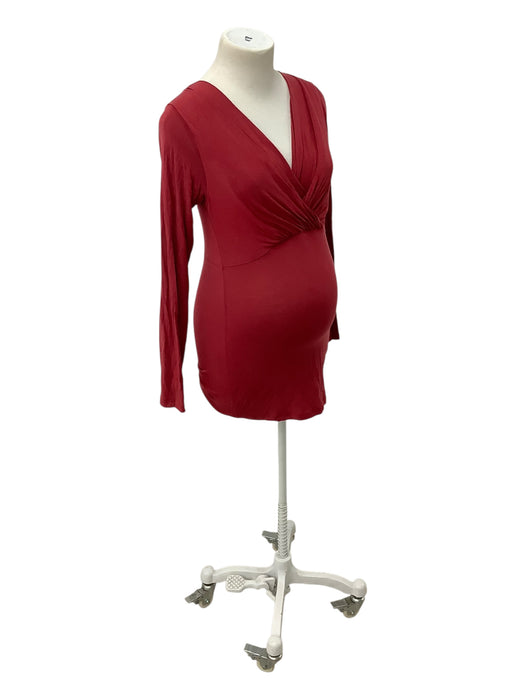 A Red Long Sleeve Tops from Seraphine in size Maternity-S for maternity. (Front View)