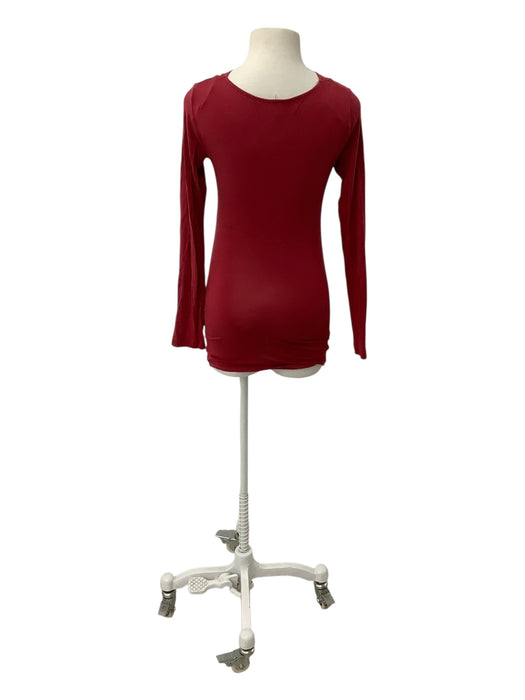 A Red Long Sleeve Tops from Seraphine in size Maternity-S for maternity. (Back View)