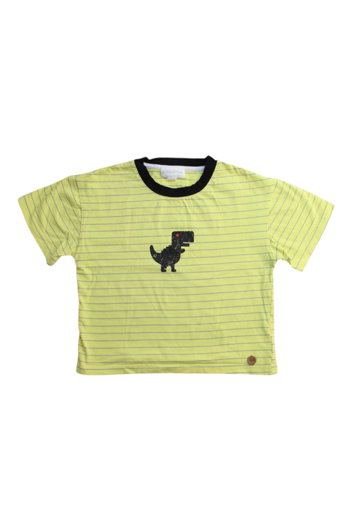 A Yellow Short Sleeve T Shirts from Felix & Mina in size 4T for boy. (Front View)