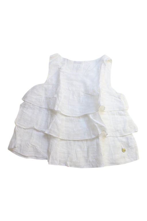 A White Sleeveless Tops from Kingkow in size 5T for girl. (Front View)