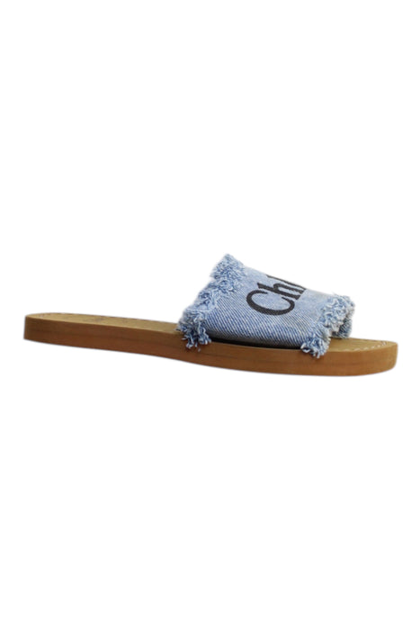 A Blue Sandals from Chloe in size 5T for girl. (Front View)