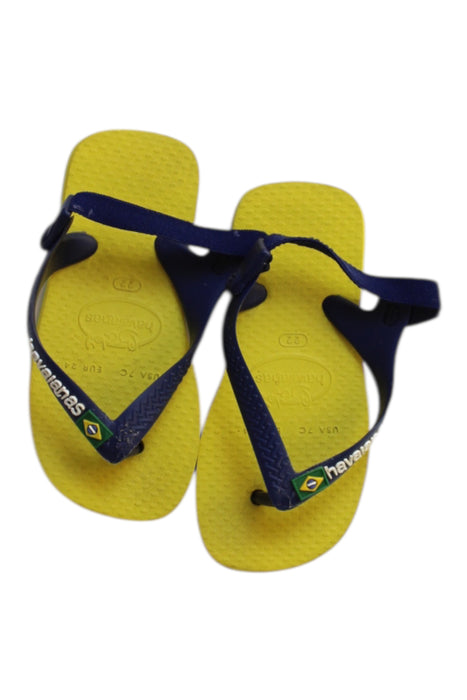 A Yellow Flip Flops from Havaianas in size 18-24M for girl. (Back View)