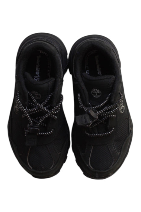 A Black Sneakers from Timberland in size 3T for boy. (Back View)