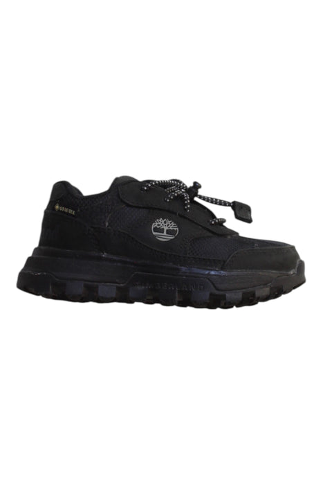 A Black Sneakers from Timberland in size 4T for boy. (Front View)