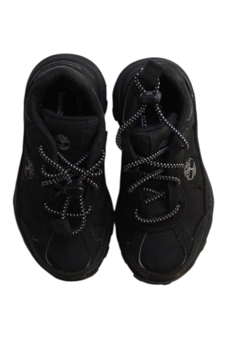 A Black Sneakers from Timberland in size 4T for boy. (Back View)