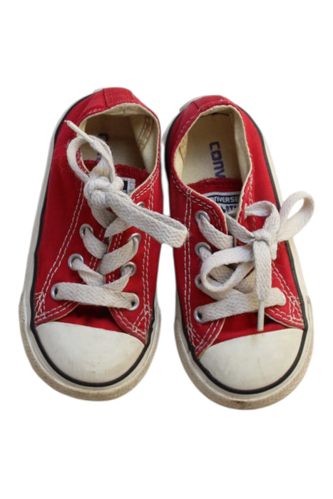 A Red Sneakers from Converse in size 18-24M for neutral. (Back View)