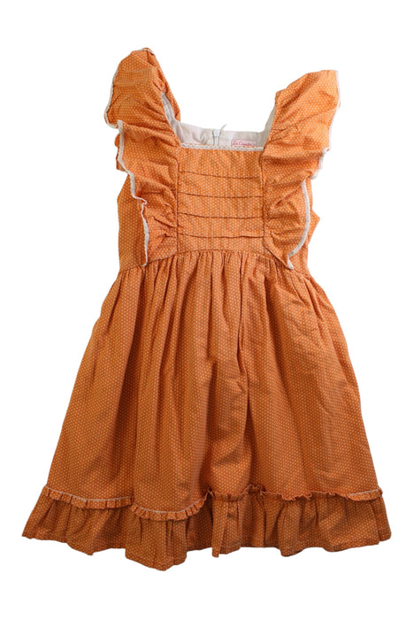 A Orange Sleeveless Dresses from La Coqueta in size 7Y for girl. (Front View)