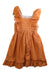 A Orange Sleeveless Dresses from La Coqueta in size 7Y for girl. (Front View)