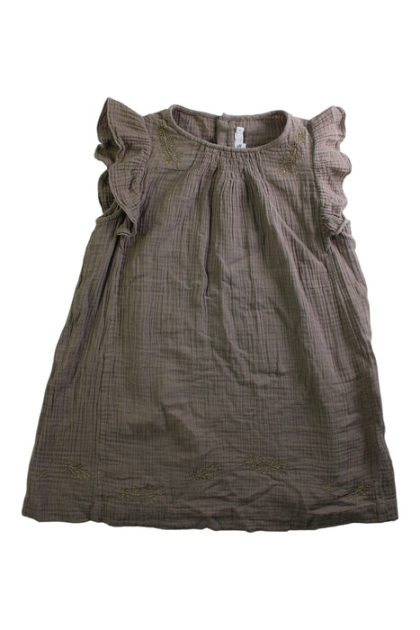 A Brown Sleeveless Dresses from Bonpoint in size 9Y for girl. (Front View)