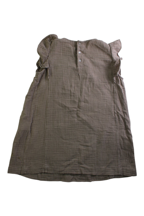 A Brown Sleeveless Dresses from Bonpoint in size 9Y for girl. (Back View)