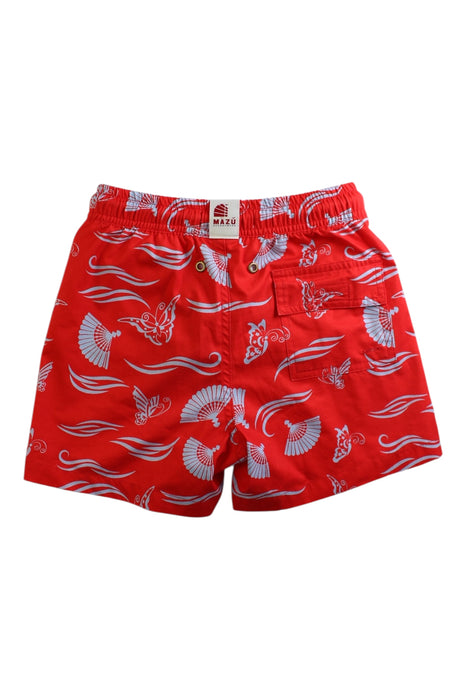 A Red Swim Shorts from Mazu in size 5T for boy. (Back View)