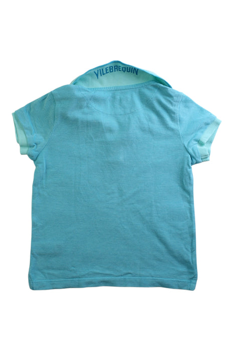 A Blue Short Sleeve Polos from Vilebrequin in size 6T for boy. (Front View)