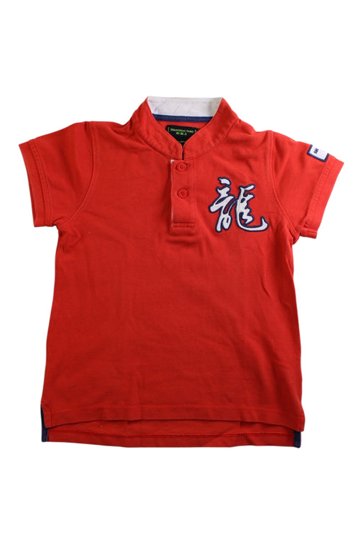 A Red Short Sleeve Polos from Shanghai Tang in size 4T for boy. (Front View)
