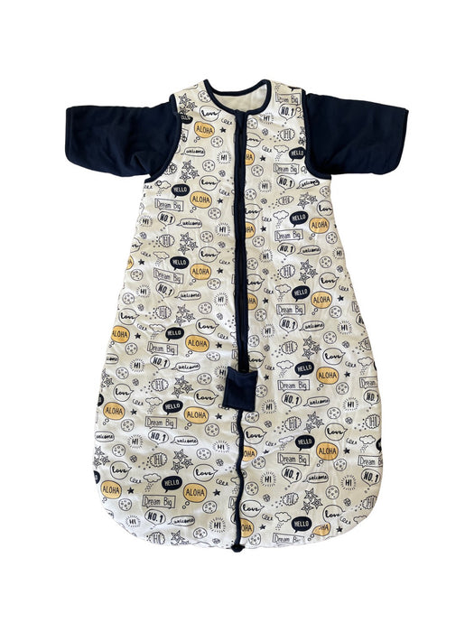 A Navy Sleepsacs from Mides in size 12-18M for neutral. (Front View)