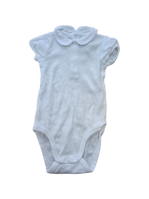 A White Short Sleeve Bodysuits from Jacadi in size 3-6M for neutral. (Front View)