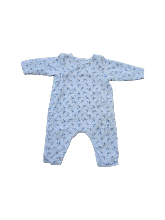 A Blue Onesies from Petit Bateau in size 3-6M for neutral. (Front View)