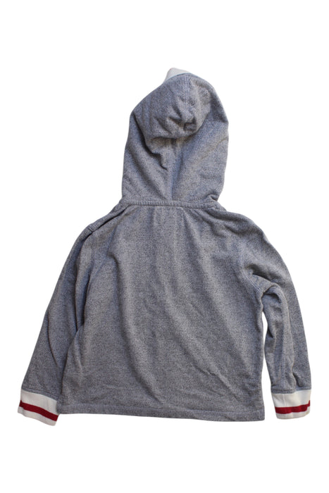 A Grey Hooded Sweatshirts from Roots in size 5T for boy. (Back View)
