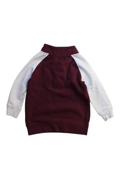 A Burgundy Zippered Sweatshirts from Roots in size 4T for boy. (Back View)