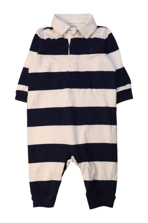A Navy Long Sleeve Rompers from Ralph Lauren in size 3-6M for boy. (Front View)