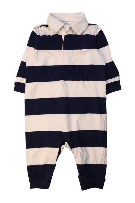 A Navy Long Sleeve Rompers from Ralph Lauren in size 3-6M for boy. (Front View)