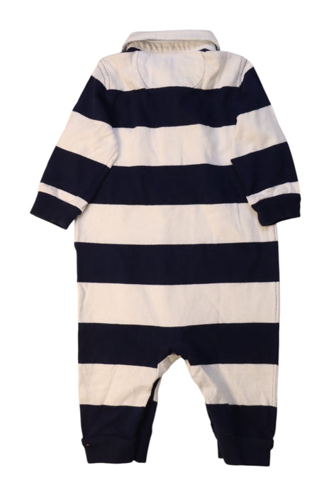 A Navy Long Sleeve Rompers from Ralph Lauren in size 3-6M for boy. (Back View)