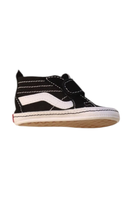 A Black Sneakers from Vans in size 12-18M for neutral. (Front View)