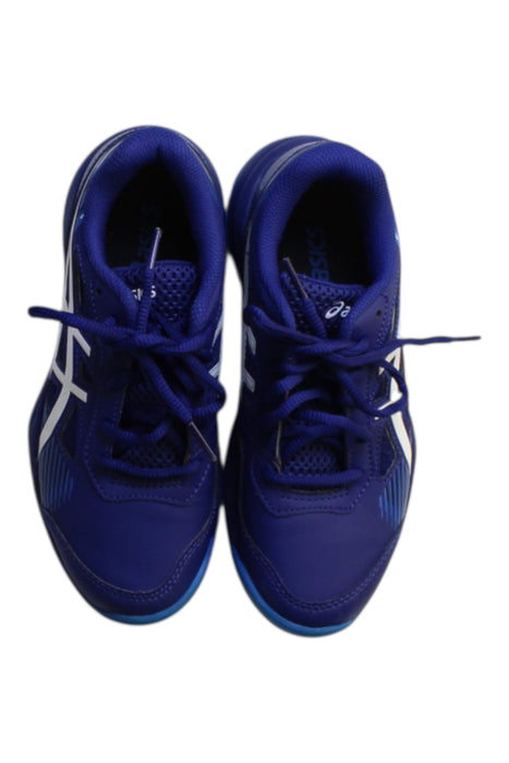 A Blue Sneakers from ASICS in size 9Y for boy. (Back View)