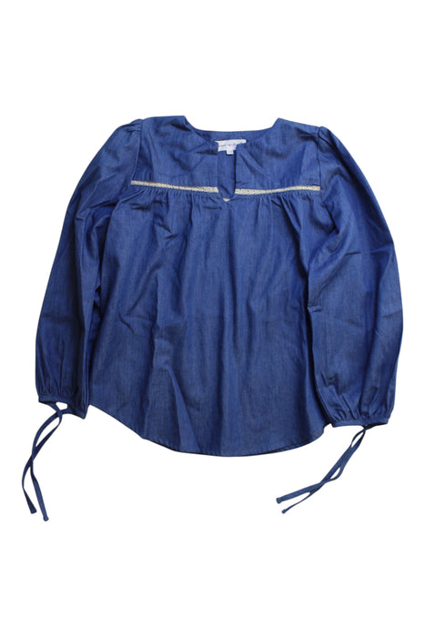 A Blue Long Sleeve Tops from Excuse My French in size 10Y for girl. (Front View)