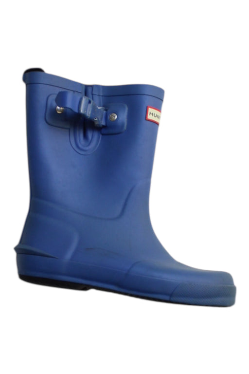 A Blue Rain Boots from Hunter in size 5T for boy. (Front View)