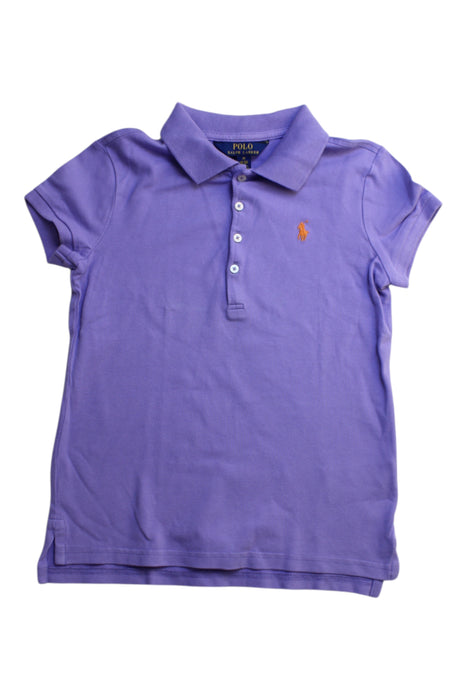 A Purple Short Sleeve Polos from Polo Ralph Lauren in size 10Y for girl. (Front View)