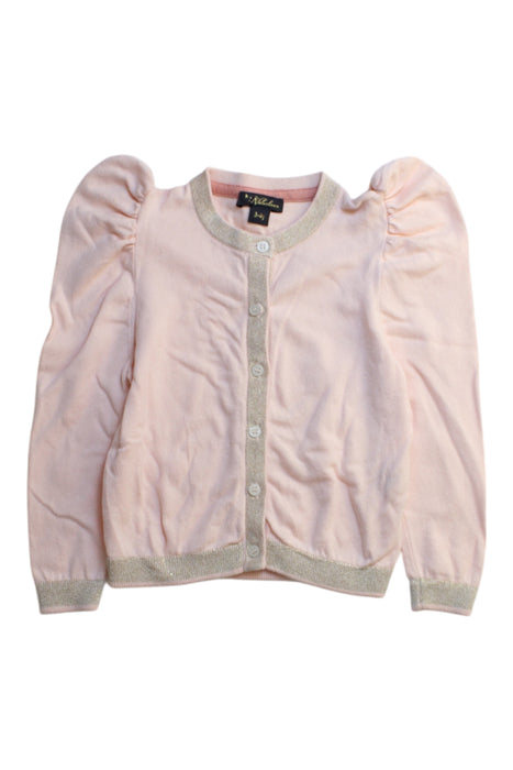 A Pink Cardigans from Velveteen in size 4T for girl. (Front View)