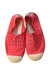 A Red Slip Ons from Cienta in size 4T for neutral. (Back View)
