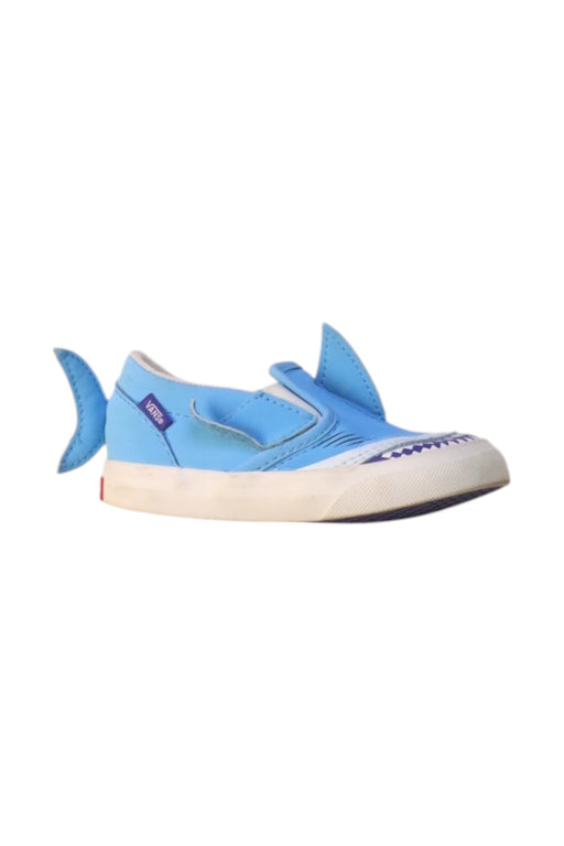 A Blue Slip Ons from Vans in size 18-24M for neutral. (Front View)