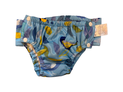 A Blue Swim Diapers from Charlie Banana in size 6-12M for neutral. (Front View)