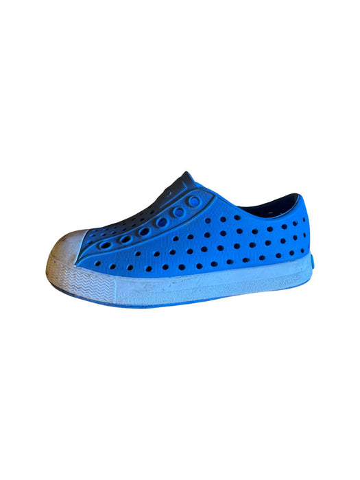 A Blue Slip Ons from Native Shoes in size 12-18M for neutral. (Back View)